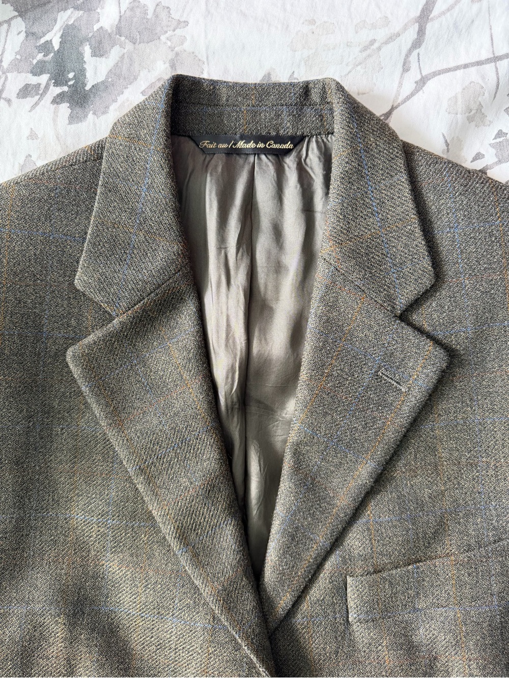 Jack Victor Prossimo Sagewood Wool Suit Jacket Sport Coat Blazer Tweed Check